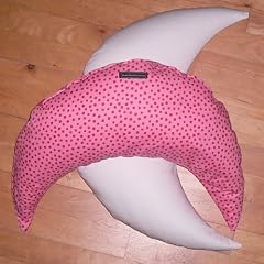 Kissen Halbmond Valentin rosa mit Bio-Buchweizenschalen