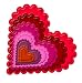 Spellbinders S4-137 Nestabilities 6-Piece Concentric Die Template, Classic Scalloped Heart