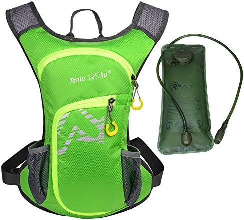 12L Hydration Pack with 2L Hydration Bladder - Hiking Travel Water Bag Rucksack - Waterproof Bladder Backpack for Camping Running Cycling Biking Backpacking Climbing Reservoir System Backpacks Green