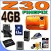 Fujifilm FinePix Z30 10MP Digital Camera w/3x Optical Zoom (Orange) BigVALUEInc Accessory Saver 4GB Battery/Charger Bundle