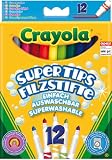 Enlarge toy image: Crayola Supertips Washable Lavable - Pack of 12 -  preschool activity for young kids