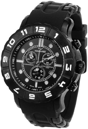 Black Rugged Quartz Chronograph Rubber Strap Black Rugged Quartz Chronograph Rubber Strap
