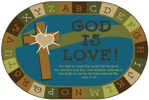 God is Love Learning Rug - Nature - 6' x 9' Oval