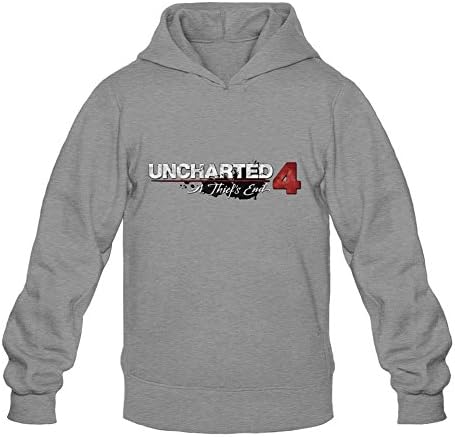 OPAND Uncharted 4 A Thief's End Logo Men's Organic Cotton Hoodie Dark Grey M