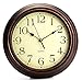 Bekith 12-Inch Round Classic Clock Retro Non Ticking Quartz Decorative Wall Clock
