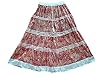 Gypsy Boho Skirt Indian Ethnic Print Tiered Peasant Skirts for Womans