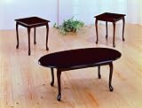 3 Piece Cherry Coffee Table & 2 End Tables Set . Queen Anne Style