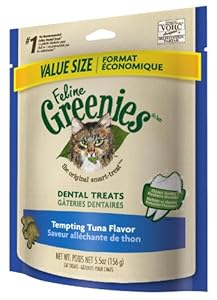 Feline Greenies Dental Treats Tempting Tuna for Cats, 5.5-Ounce