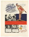 1937 Swimmer Lenore Kight Wingard Camel Cigarette Print Ad