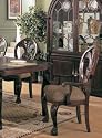 2 ELEGANT SOLID WOOD DINING ARM CHAIRS