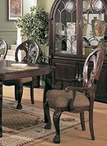 2 ELEGANT SOLID WOOD DINING ARM CHAIRS
