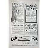 1906 Animal Serow Zoo Connolly Tyres Kroop Razor Food by Original old antique victorian print