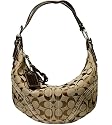 AUTHENTIC COACH SOHO CHESTNUT BROWN KHAKI SIGNATURE BRAIDED HOBO