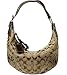AUTHENTIC COACH SOHO CHESTNUT BROWN KHAKI SIGNATURE BRAIDED HOBO