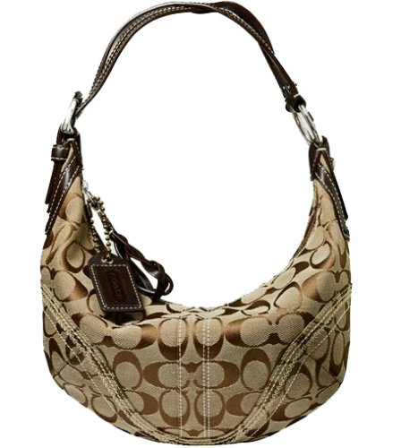 Buy AUTHENTIC COACH SOHO CHESTNUT BROWN KHAKI SIGNATURE BRAIDED HOBO