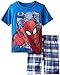 Marvel Boys' Short Sleeve Spiderman T-Shirt with Plaid Short