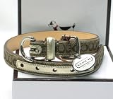 AUTHENTIC COACH MINI SIGNATURE DOG COLLAR w/ENGRAVABLE CHARM 8837 (X LARGE)