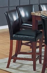 Set of 2 24"H Soho Black Leather Counter Height Barstools
