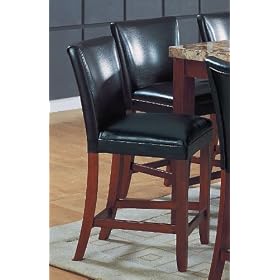 Set of 2 Contemporary Style Black Vinyl Counter Height Stools by visiondecor Furniture