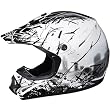 GMAX GM46X-1 Escape Youth Boys Dirt Bike Motorcycle Helmet - White/Black/Dark Silver