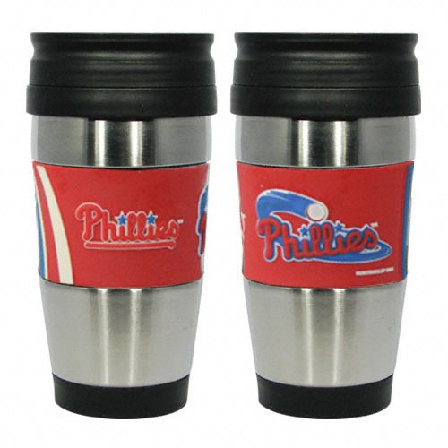 Philadelphia Phillies Travel Mug: 15 oz Stainless Steel Travel Tumbler