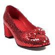 Womens Costume Shoes Sequins Silver Red Ruby Slippers