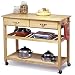 Home Styles 5216-95 Wood Top Kitchen Cart, Natural
