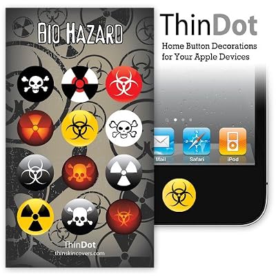 ThinDot Home Button Decals for iPad, iPhone and iPod Touch "Biohazard"