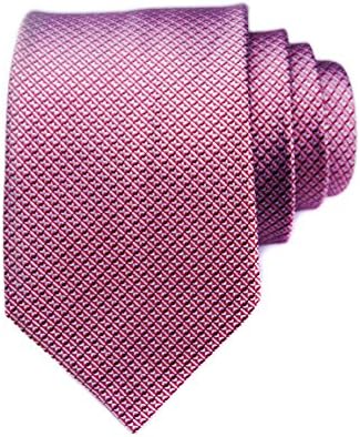 Weltie Men's 100% Silk Necktie, Bowknot Woven Islay Striped Tie, Soft Wool Lining-Burgundy