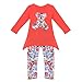 Molil Kids Girls Long Sleeve Irregular Hem Floral Shirt Pants Outfits Set Red Medium