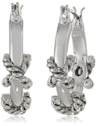 Napier "Silver X World" Silver-Tone Pierced Click-It Hoop Earrings