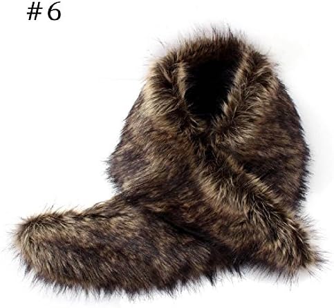 Winter Fluffy Faux Fur Sweater Coat Decorative Collar Shawl Wrap Shrug Scarf 01 #6