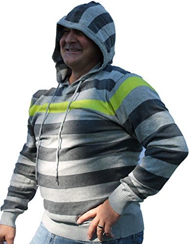 Carbon by Rue21 Gray Stripped Hooded Long Sleeve Sweater (Small)