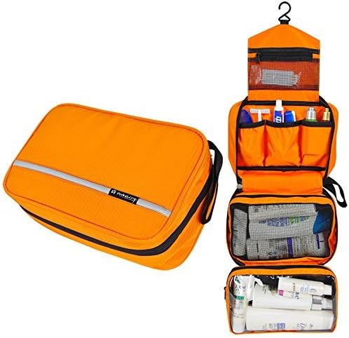 Pockettrip Hanging Toiletry Kit Clear Travel BAG Cosmetic Carry Case Toiletry (Orange) by Pockettrip