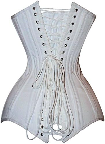 Purplebox Women's Fashion Cotton 26 Steel Double Boned Long Torso Classic Corset
