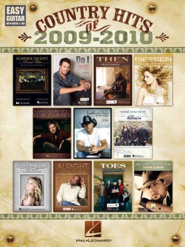 Country Hits of 2009-2010 Songbook: Easy Guitar with Notes & Tab