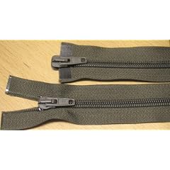 Rei�verschl�sse Kuststoff Spirale 2-Wege teilbar f�r Jacken 60 cm oliv kaki