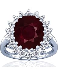 Platinum Cushion Cut Ruby Ring With Sidestones (GIA Certificate)