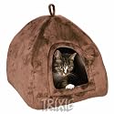 Chocolate Brown Cat Small Dog Bed Moon 38 x 35 x 38 cm