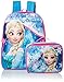 Disney Little Girls Frozen Backpack with Lunch Kit, Blue, One Size