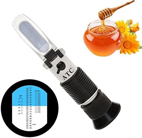 DRILLPRO Advanced Optics Beer Wort and Wine Refractometer, Dual Scale - Specific Gravity 1.000-1.120 and Brix 0-32%, Replaces Homebrew Hydrometer/Aluminum-Dual Scale