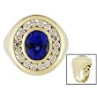 14K Yellow Gold Man's Tanzanite and Diamond Ring