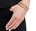 Fancydeli Women Fashion Jewelry Magnetic Stardust Wrap Double Bracelet Bangle Set (2 Sizes)with Austria White Crystals Gifts for Women Girls Her Kahki