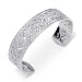 Celebrity Style Sterling Silver CZ Cuff Bangle Bracelet