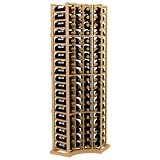 Allavino CKC-204-CC 76 Bottle Premium Redwood Curved Corner Standard Wood Wine Rack Unstained
