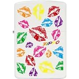 [ジッポ]ZIPPO Kiss Mark BKマットラッカー/UV焼付け2色プリント キスマーク-WH.MB
