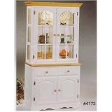 All new item Natural and white finish country style china hutch