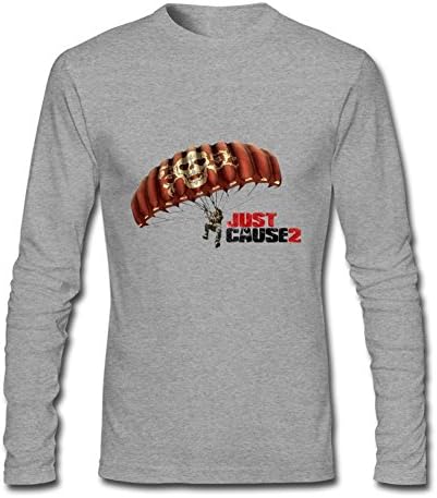 WUJIXIAN Men's just-cause-normal long-sleeved T Shirt M Grey