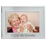 Lawrence Frames Sentiments Collection, Brushed Metal 4 by 6 I Love Grandma Picture Frame