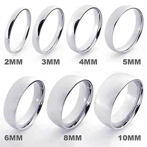 2MM-10MM High Polish Dome Glossy Simple Design Titanium Rings for Men Women